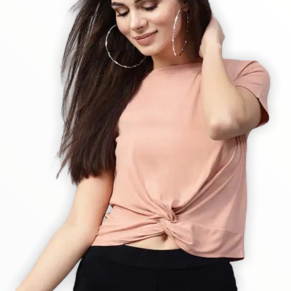 Blush Side Twist Tee